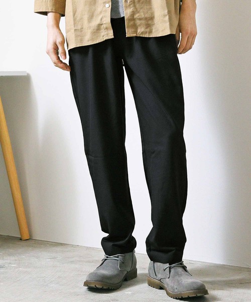 TopIsm(トップイズム)の「接触冷感総柄無地ワイドパンツ(その他パンツ・メンズ・ブラック/チャコールグレー/ストライプ/ネイビー/ネイビー系/その他・XXL/L/M/XL)」の1枚目の写真