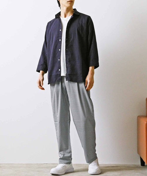 TopIsm(トップイズム)の「接触冷感総柄無地ワイドパンツ(その他パンツ・メンズ・ブラック/チャコールグレー/ストライプ/ネイビー/ネイビー系/その他・XXL/L/M/XL)」の11枚目の写真
