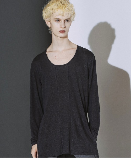 NO ID.(ノーアイディ)の「【NO ID.】Drawstrings U/N Pullover / ドローストリングス Uネック プルオーバー(Tシャツ/カットソー・メンズ・ブラック/グレー/ホワイト・ONE SIZE)」の3枚目の写真