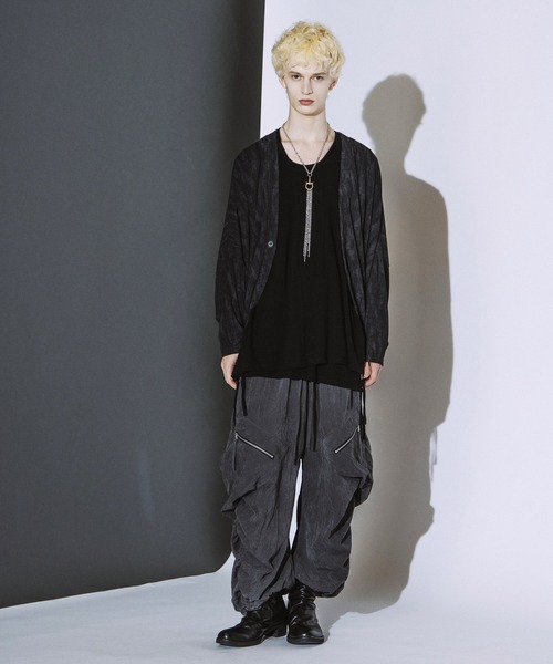 NO ID.(ノーアイディ)の「【NO ID.】Drawstrings U/N Pullover / ドローストリングス Uネック プルオーバー(Tシャツ/カットソー・メンズ・ブラック/グレー/ホワイト・ONE SIZE)」の10枚目の写真