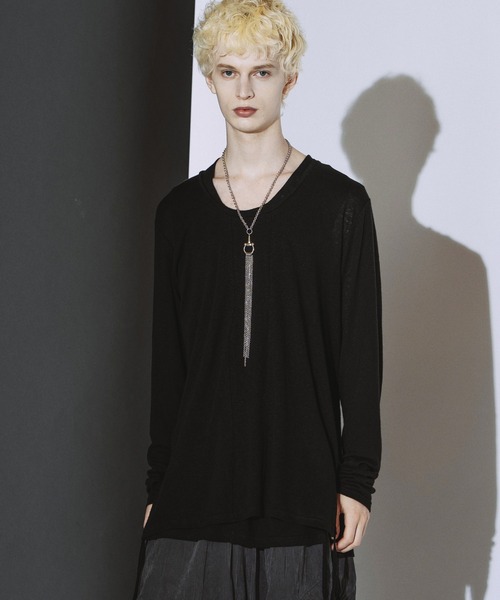 NO ID.(ノーアイディ)の「【NO ID.】Drawstrings U/N Pullover / ドローストリングス Uネック プルオーバー(Tシャツ/カットソー・メンズ・ブラック/グレー/ホワイト・ONE SIZE)」の14枚目の写真