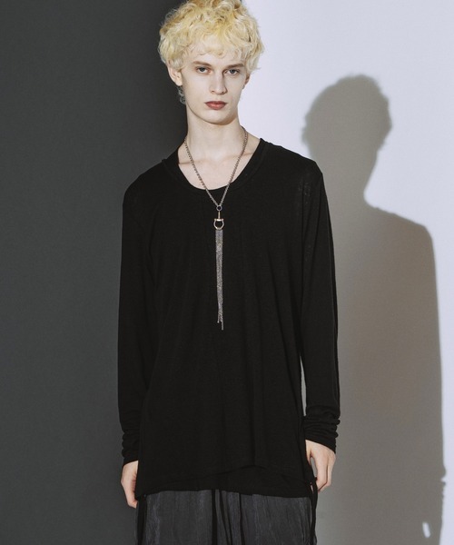 NO ID.(ノーアイディ)の「【NO ID.】Drawstrings U/N Pullover / ドローストリングス Uネック プルオーバー(Tシャツ/カットソー・メンズ・ブラック/グレー/ホワイト・ONE SIZE)」の15枚目の写真