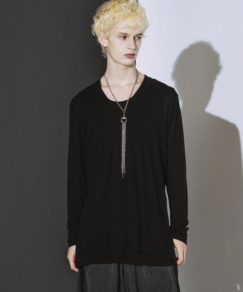 NO ID.(ノーアイディ)の「【NO ID.】Drawstrings U/N Pullover / ドローストリングス Uネック プルオーバー(Tシャツ/カットソー・メンズ・ブラック/グレー/ホワイト・ONE SIZE)」の17枚目の写真