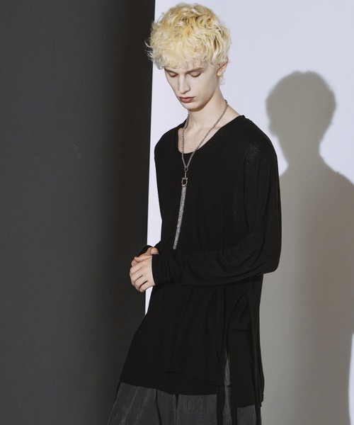 NO ID.(ノーアイディ)の「【NO ID.】Drawstrings U/N Pullover / ドローストリングス Uネック プルオーバー(Tシャツ/カットソー・メンズ・ブラック/グレー/ホワイト・ONE SIZE)」の18枚目の写真