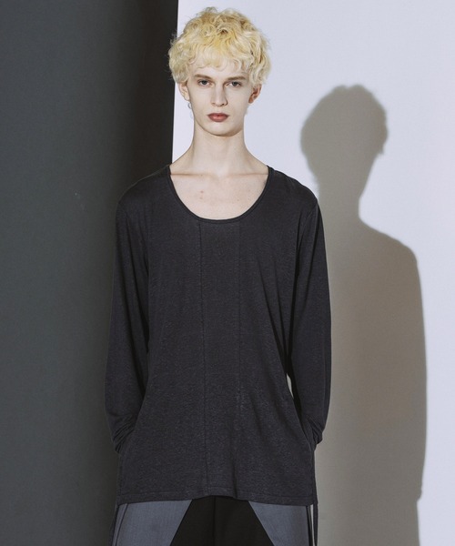NO ID.(ノーアイディ)の「【NO ID.】Drawstrings U/N Pullover / ドローストリングス Uネック プルオーバー(Tシャツ/カットソー・メンズ・ブラック/グレー/ホワイト・ONE SIZE)」の19枚目の写真