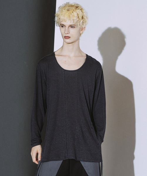 NO ID.(ノーアイディ)の「【NO ID.】Drawstrings U/N Pullover / ドローストリングス Uネック プルオーバー(Tシャツ/カットソー・メンズ・ブラック/グレー/ホワイト・ONE SIZE)」の20枚目の写真