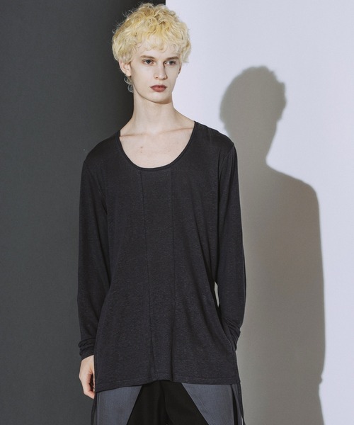 NO ID.(ノーアイディ)の「【NO ID.】Drawstrings U/N Pullover / ドローストリングス Uネック プルオーバー(Tシャツ/カットソー・メンズ・ブラック/グレー/ホワイト・ONE SIZE)」の21枚目の写真