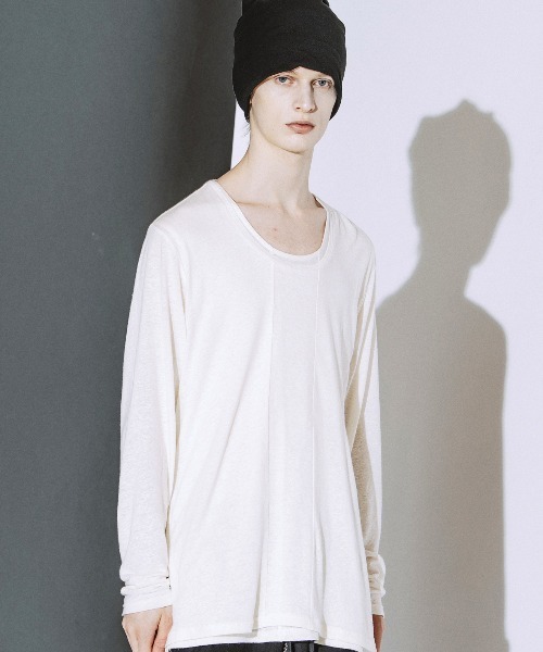 NO ID.(ノーアイディ)の「【NO ID.】Drawstrings U/N Pullover / ドローストリングス Uネック プルオーバー(Tシャツ/カットソー・メンズ・ブラック/グレー/ホワイト・ONE SIZE)」の6枚目の写真