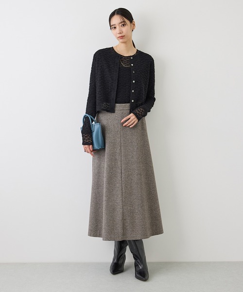 ROPE'（ロペ）の「【J'aDoRe・店舗限定サイズ】ガンクラブチェックセミフレアースカート/吸湿発熱（スカート・レディース・ブラック系その他・38/36）」の19枚目の写真