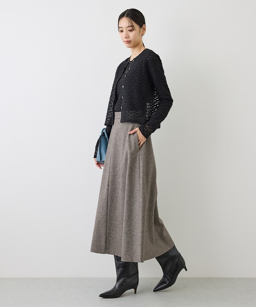 ROPE'（ロペ）の「【J'aDoRe・店舗限定サイズ】ガンクラブチェックセミフレアースカート/吸湿発熱（スカート・レディース・ブラック系その他・38/36）」の20枚目の写真