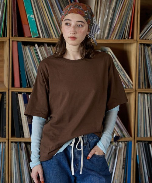 GEORGE'S(ジョージズ)の「レイヤードスリーブT(Tシャツ/カットソー・レディース・ブラウン系その他/ホワイト系その他/グレー系その他・FREE)」の1枚目の写真