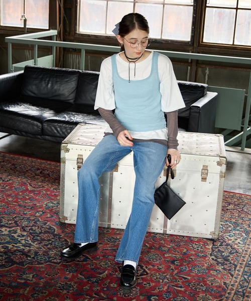 GEORGE'S(ジョージズ)の「レイヤードスリーブT(Tシャツ/カットソー・レディース・ブラウン系その他/ホワイト系その他/グレー系その他・FREE)」の4枚目の写真