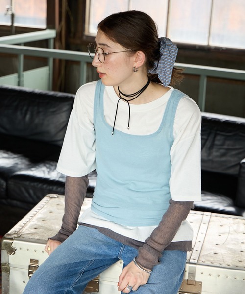 GEORGE'S(ジョージズ)の「レイヤードスリーブT(Tシャツ/カットソー・レディース・ブラウン系その他/ホワイト系その他/グレー系その他・FREE)」の7枚目の写真