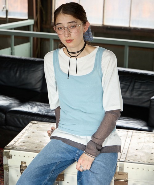 GEORGE'S(ジョージズ)の「レイヤードスリーブT(Tシャツ/カットソー・レディース・ブラウン系その他/ホワイト系その他/グレー系その他・FREE)」の11枚目の写真