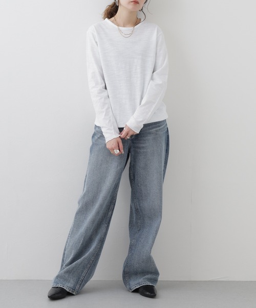 FUNALIVE(ファンアライブ)の「M'LLEオリジナル 無地長袖カットソー(Tシャツ/カットソー・レディース・ホワイト/ピンク・FREE)」の7枚目の写真