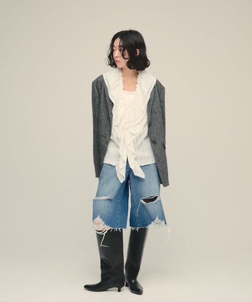 eL（エル）の「【eL】Wide Long Boots/1052793（ブーツ・レディース・ブラック/ブラウン・MEDIUM/LARGE）」の3枚目の写真