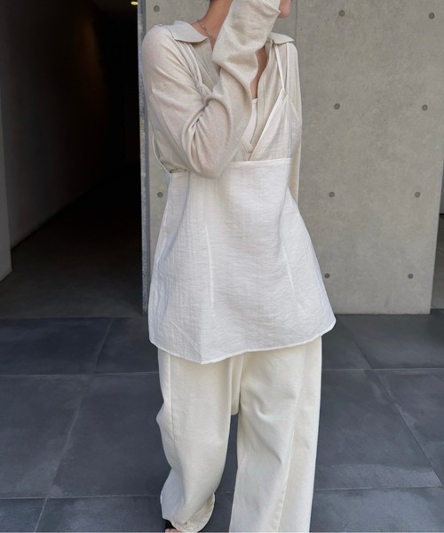 nananamoe(ナナナモエ)の「layered sheer camisole / レイヤードシアーキャミソール(キャミソール・レディース・ブラック/ライトベージュ・FREE)」の10枚目の写真