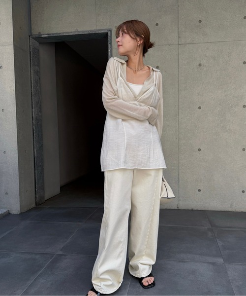 nananamoe(ナナナモエ)の「layered sheer camisole / レイヤードシアーキャミソール(キャミソール・レディース・ブラック/ライトベージュ・FREE)」の11枚目の写真