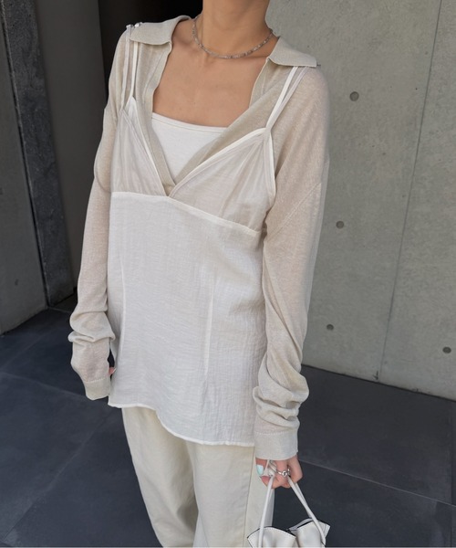 nananamoe(ナナナモエ)の「layered sheer camisole / レイヤードシアーキャミソール(キャミソール・レディース・ブラック/ライトベージュ・FREE)」の19枚目の写真