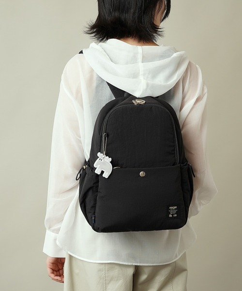 moz(モズ)の「【moz(モズ)】軽量 軽撥水 ボンディング リュックサック B5サイズ収納可 8L ZZQK-04(ショルダーバッグ・レディース・ベージュ/ブラック/オレンジ/ブルーグレー・ONE SIZE)」の2枚目の写真