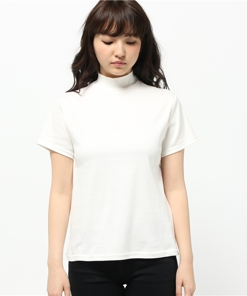 PUNYUS（プニュズ）の「ハイネックTEE（Tシャツ/カットソー・レディース・サックスブルー/ブラック/ピンク/ホワイト・1/3/2/4）」の5枚目の写真