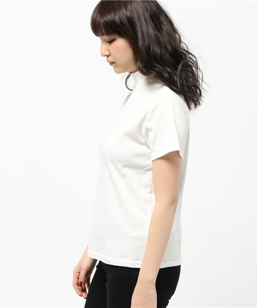 PUNYUS（プニュズ）の「ハイネックTEE（Tシャツ/カットソー・レディース・サックスブルー/ブラック/ピンク/ホワイト・1/3/2/4）」の6枚目の写真