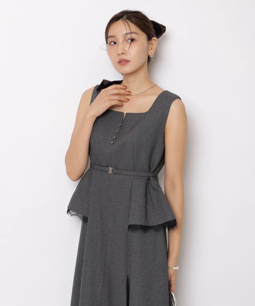 JUSGLITTY(ジャスグリッティー)の「ジレライクナローワンピース(ワンピース・レディース・ブラック/ブラウン/グレイッシュベージュ・2/1/0)」の17枚目の写真