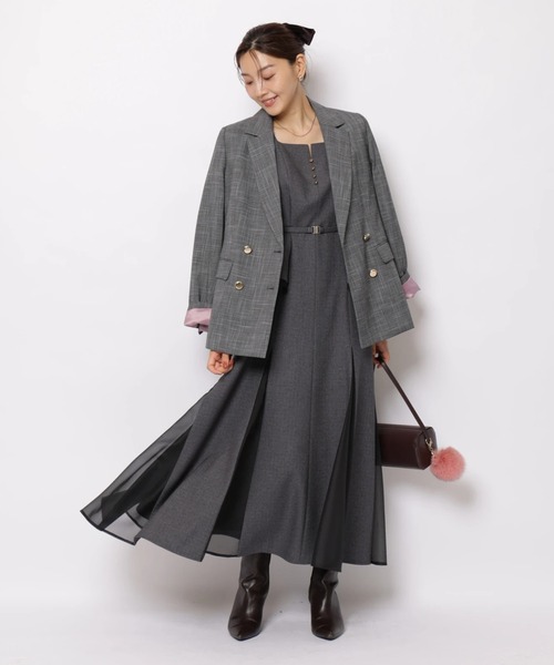 JUSGLITTY(ジャスグリッティー)の「ジレライクナローワンピース(ワンピース・レディース・ブラック/ブラウン/グレイッシュベージュ・2/1/0)」の19枚目の写真