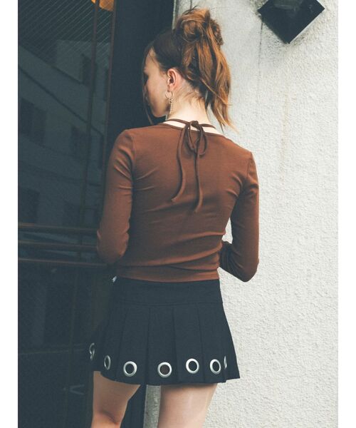 EVRIS（エヴリス）の「アイレットプリーツミニスカート（スカート・レディース・ブラック/カーキ・SMALL/MEDIUM）」の18枚目の写真