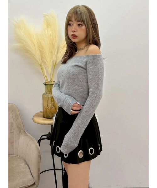 EVRIS（エヴリス）の「アイレットプリーツミニスカート（スカート・レディース・ブラック/カーキ・SMALL/MEDIUM）」の7枚目の写真