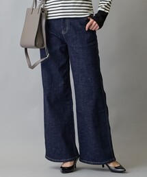 後切替え入りワイドデニムパンツ