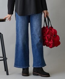 後切替え入りワイドデニムパンツ