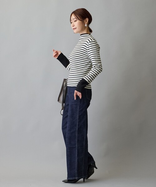 WALDO(ウォルド)の「後切替え入りワイドデニムパンツ(デニムパンツ・レディース・ブルー/ネイビー・M/L)」の12枚目の写真