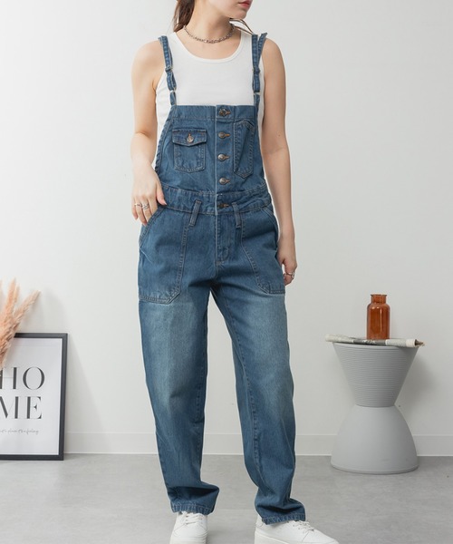 ElegChic(エレグシック)の「ゆるサロペットデニムパンツ(デニムパンツ・レディース・ブルー/ネイビー/ブラック・4L/M/XL/L/XXL)」の8枚目の写真