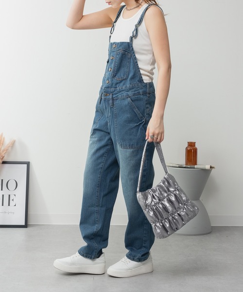 ElegChic(エレグシック)の「ゆるサロペットデニムパンツ(デニムパンツ・レディース・ブルー/ネイビー/ブラック・4L/M/XL/L/XXL)」の11枚目の写真