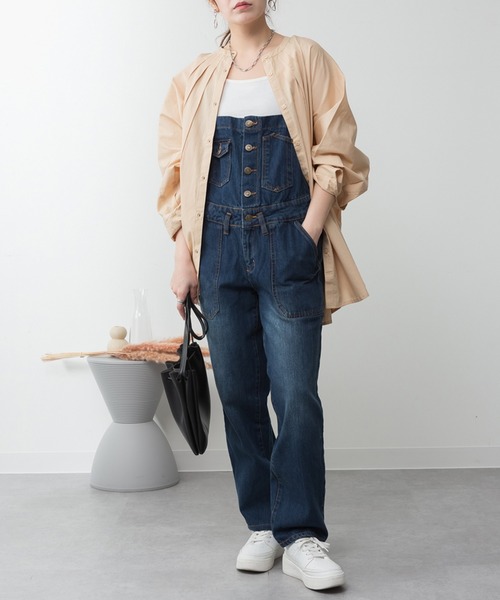 ElegChic(エレグシック)の「ゆるサロペットデニムパンツ(デニムパンツ・レディース・ブルー/ネイビー/ブラック・4L/M/XL/L/XXL)」の12枚目の写真