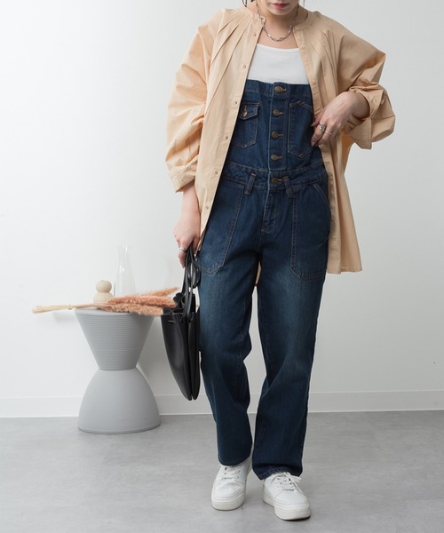 ElegChic(エレグシック)の「ゆるサロペットデニムパンツ(デニムパンツ・レディース・ブルー/ネイビー/ブラック・4L/M/XL/L/XXL)」の13枚目の写真