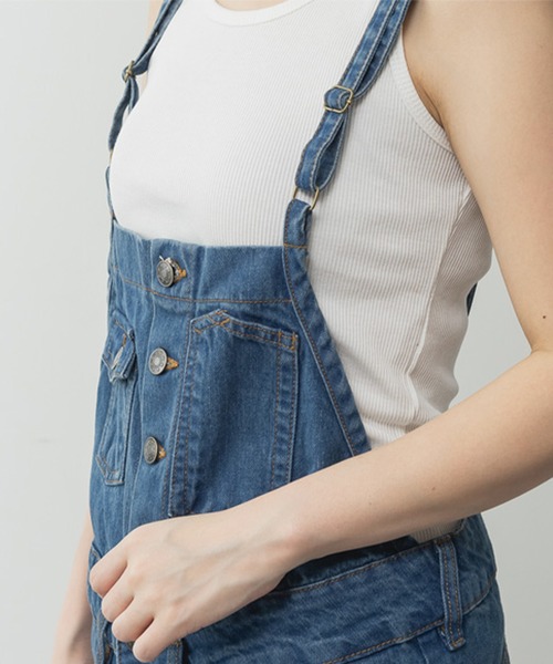 ElegChic(エレグシック)の「ゆるサロペットデニムパンツ(デニムパンツ・レディース・ブルー/ネイビー/ブラック・4L/M/XL/L/XXL)」の16枚目の写真