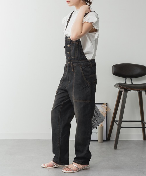 ElegChic(エレグシック)の「ゆるサロペットデニムパンツ(デニムパンツ・レディース・ブルー/ネイビー/ブラック・4L/M/XL/L/XXL)」の20枚目の写真