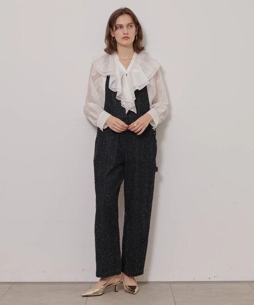 CADUNE(カデュネ)の「ニードルパンチデニムオーバーオール(その他パンツ・レディース・ブラック・38/36)」の3枚目の写真