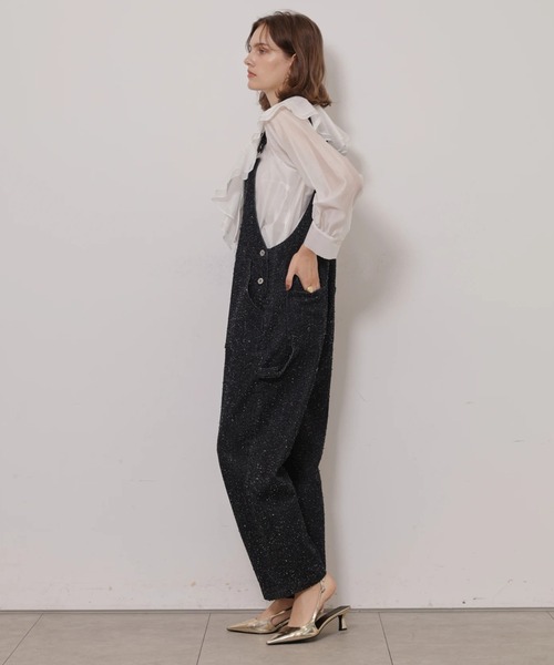 CADUNE(カデュネ)の「ニードルパンチデニムオーバーオール(その他パンツ・レディース・ブラック・38/36)」の6枚目の写真