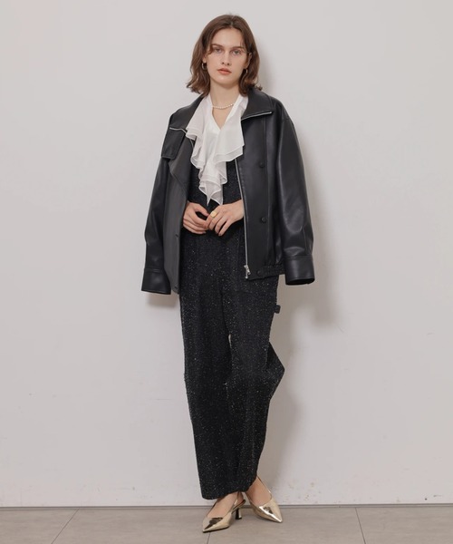 CADUNE(カデュネ)の「ニードルパンチデニムオーバーオール(その他パンツ・レディース・ブラック・38/36)」の9枚目の写真