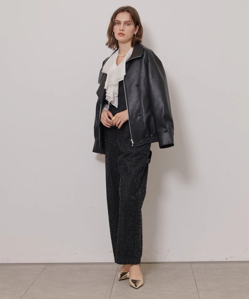 CADUNE(カデュネ)の「ニードルパンチデニムオーバーオール(その他パンツ・レディース・ブラック・38/36)」の10枚目の写真