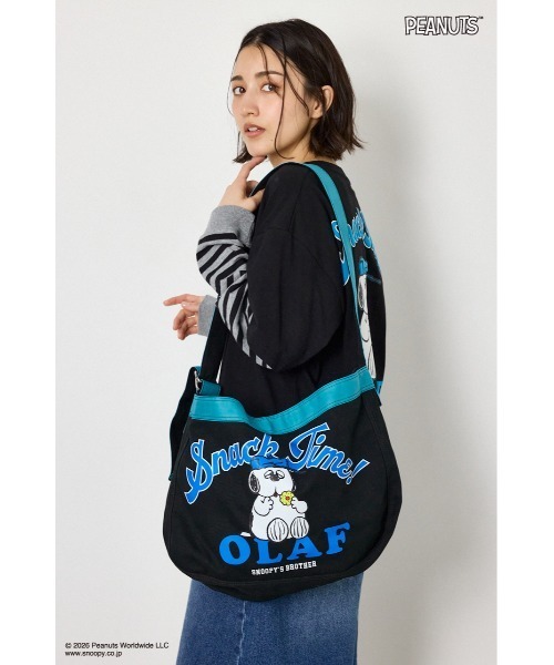 RODEO CROWNS WIDE BOWL(ロデオクラウンズワイドボウル)の「(PEANUTS)ニュースペーパーバッグ(ショルダーバッグ・レディース・ブラック/オフホワイト/カーキ・FREE)」の11枚目の写真
