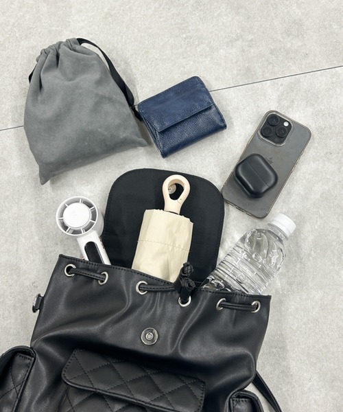 WEGO(ウィゴー)の「WEGO/メタルパーツキルティングミニリュック(バックパック/リュック・レディース・ブラック/ホワイト・FREE)」の15枚目の写真