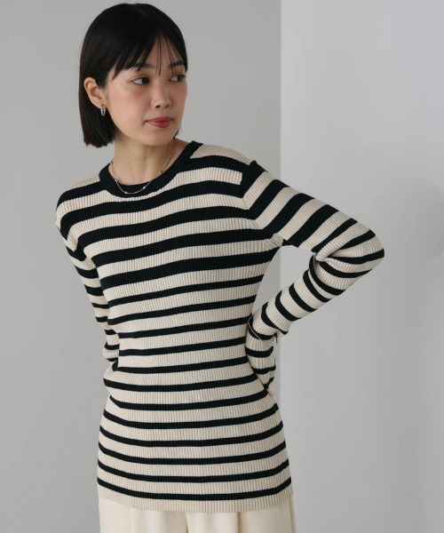 Bou Jeloud（ブージュルード）の「【温度調整素材】ラウンドネックニット（ニット/セーター・レディース・A/グレー・FREE）」の10枚目の写真