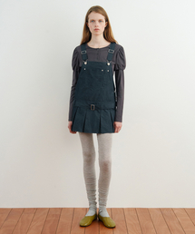 Pleats Mini Overall (Navy)