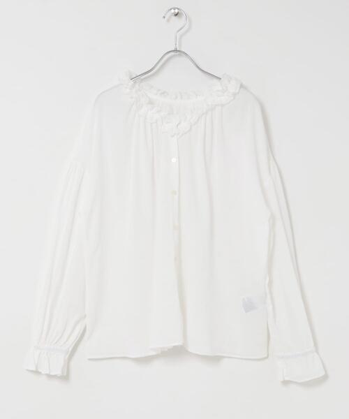 ITEMS URBANRESEARCH(アイテムズ アーバンリサーチ)の「フリルギャザー2WAYブラウス(シャツ/ブラウス・レディース・チャコールグレー/ホワイト・FREE)」の10枚目の写真