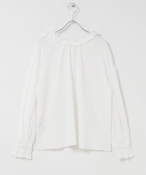 ITEMS URBANRESEARCH(アイテムズ アーバンリサーチ)の「フリルギャザー2WAYブラウス(シャツ/ブラウス・レディース・チャコールグレー/ホワイト・FREE)」の11枚目の写真
