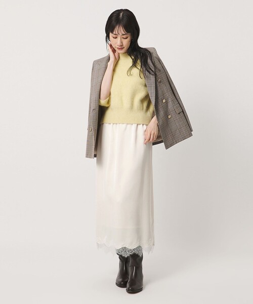 UNITED ARROWS（ユナイテッドアローズ）の「サテン レース コンビ スカート（スカート・レディース・オフホワイト/ブラック・36/38）」の10枚目の写真